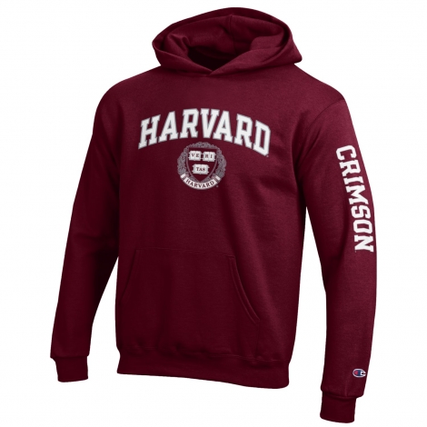 harvard w seal maroon youth hooded sweatshirt