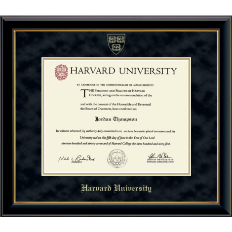 Harvard Gold Embossed Diploma Frame in Onyx Gold Harvard Gold Embossed Diploma Frame in Onyx Gold