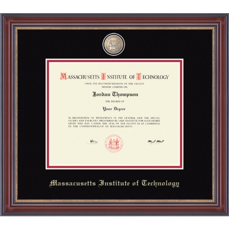 MIT Masterpiece Medallion Diploma Frame in Kensington Gold with Black/Red Mats MIT Masterpiece Medallion Diploma Frame in Kensington Gold with Black/Red Mats