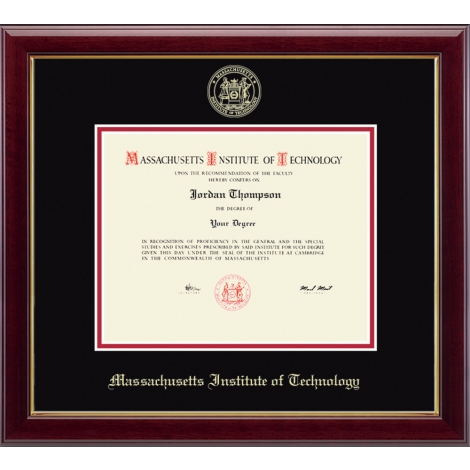 MIT Gold Embossed Diploma Frame in Gallery or Regency Gold with Black/Red Mats MIT Gold Embossed Diploma Frame in Gallery or Regency Gold with Black/Red Mats