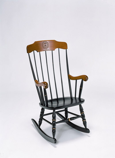 MIT or Sloan Laser Engraved Black With Cherry Rocking Chair MIT or Sloan Laser Engraved Black With Cherry Rocking Chair