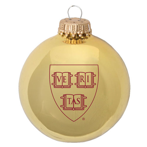 harvard glass ball glossy gold veritas ornament harvard glass ball glossy gold veritas ornament