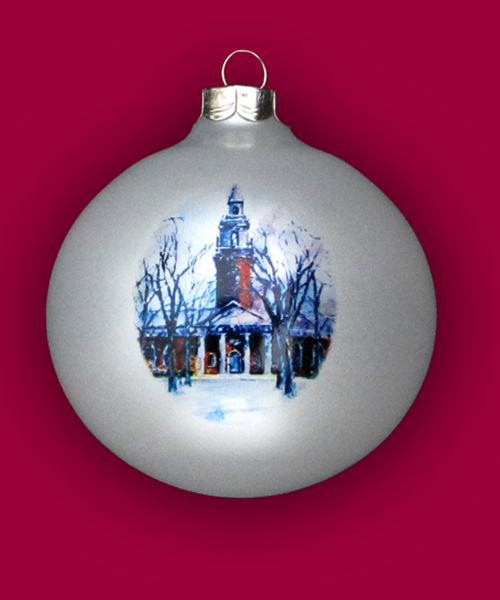 hand painted harvard white ornament hand painted harvard white ornament